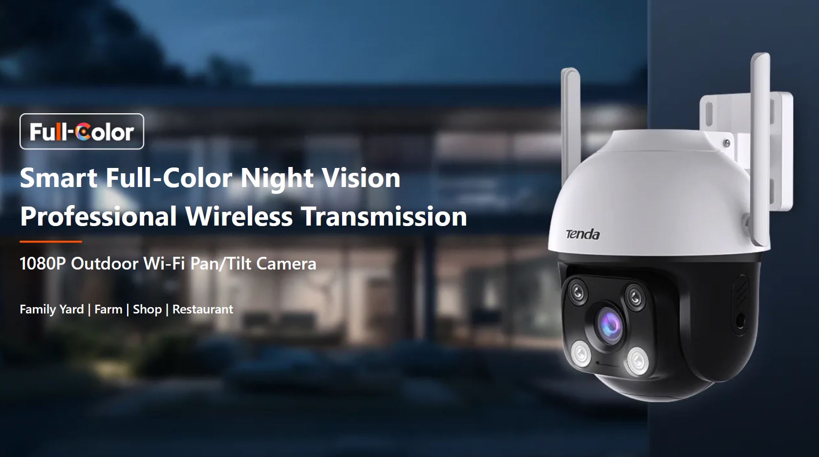 Obrázek Tenda CH3-WCA - Venkovní otočná IP65 Wi-Fi FullHD kamera, noční LED, audio, detekce pohybu, CZ app