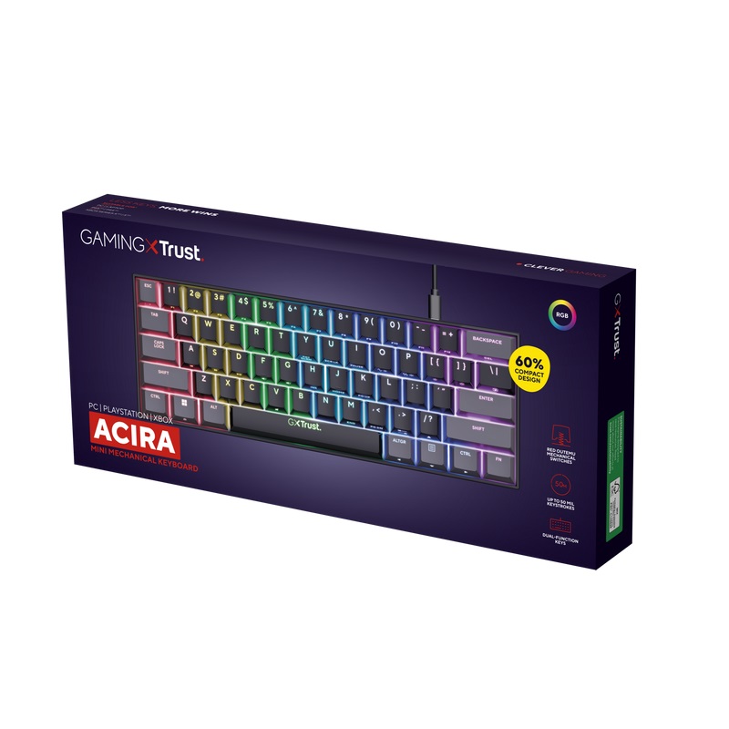 Obrázek Trust Gaming GXT 867 Acira/Drátová USB/US layout/Černá