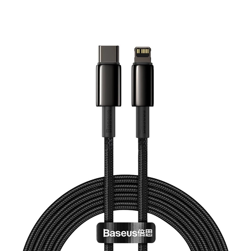 Obrázek Baseus Datový kabel Tungsten Gold PD 20W 2m USB-C/Lightning černý