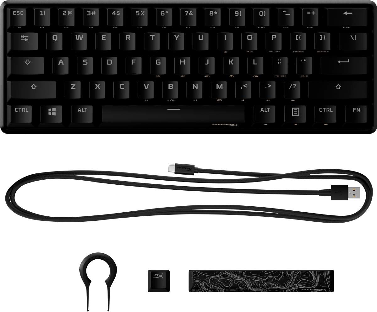 Obrázek HyperX 60 Alloy Origins AQU/Drátová USB/US layout/Černá