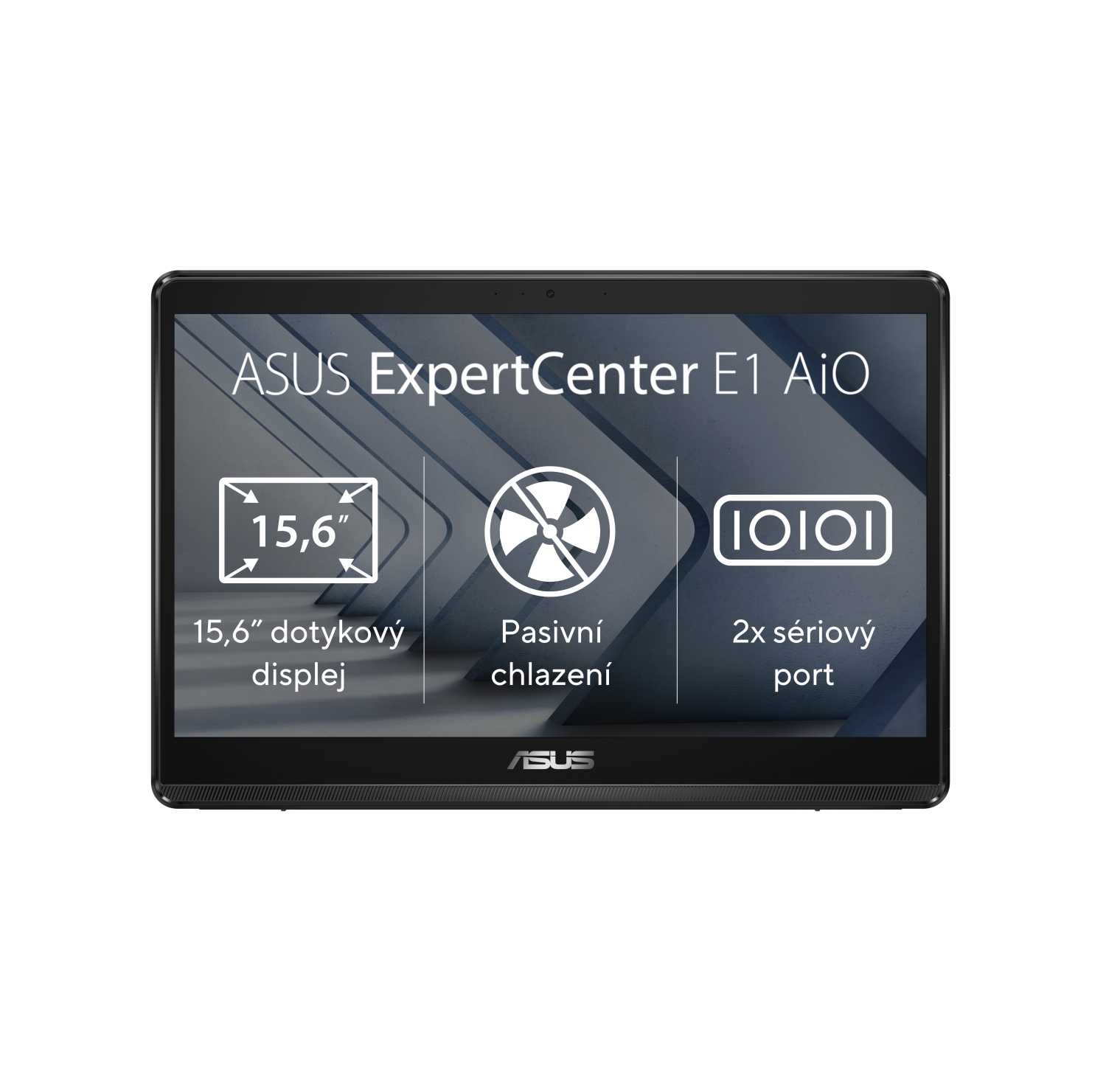 Obrázek ASUS ExpertCenter/E1 AiO (E1600)/15,6"/1366 x 768/T/N4500/4GB/128GB SSD/UHD/bez OS/Black/2R