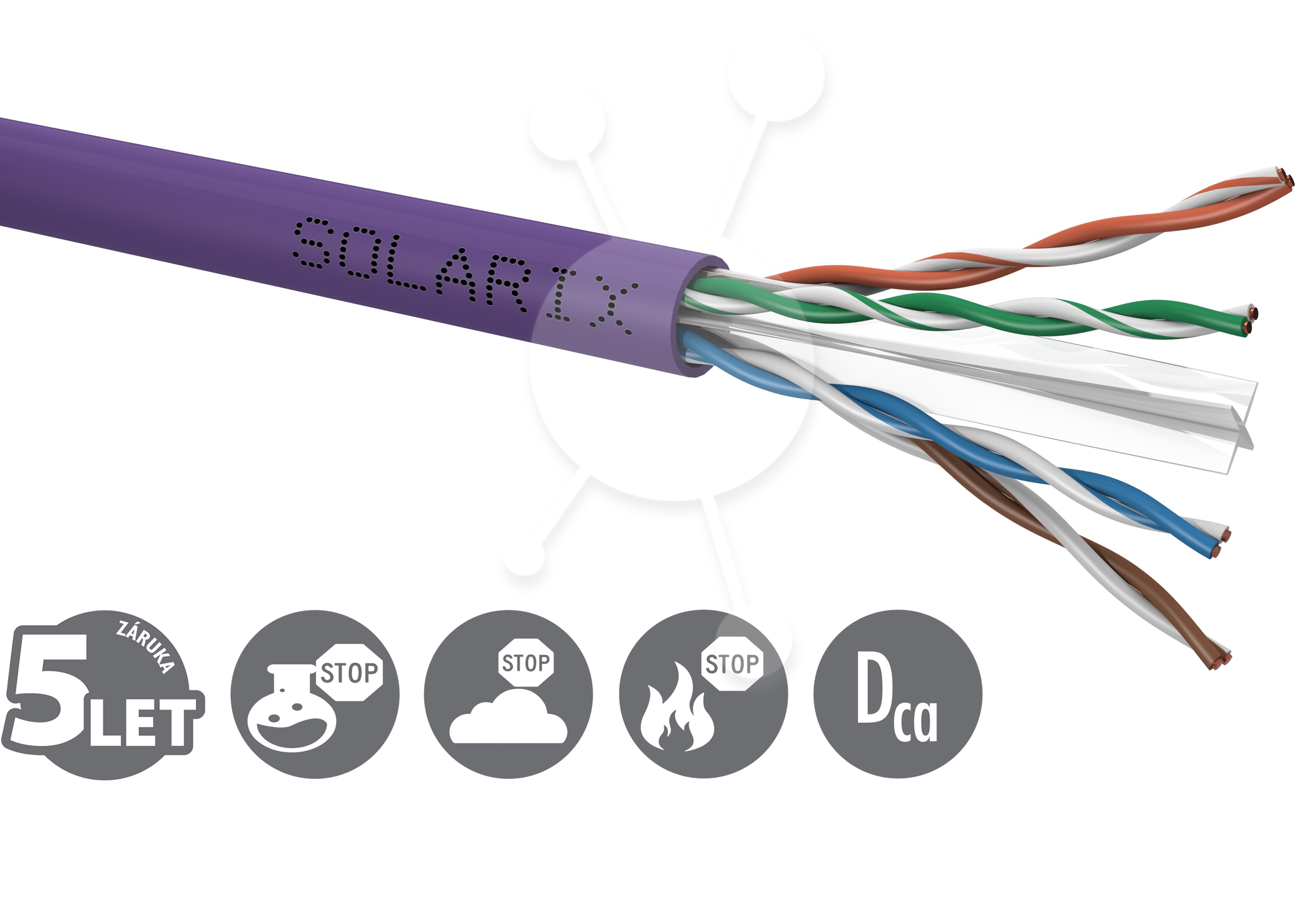 Obrázek Instalační kabel Solarix CAT6 UTP LSOH Dca-s2,d2,a1 100m/box SXKD-6-UTP-LSOH