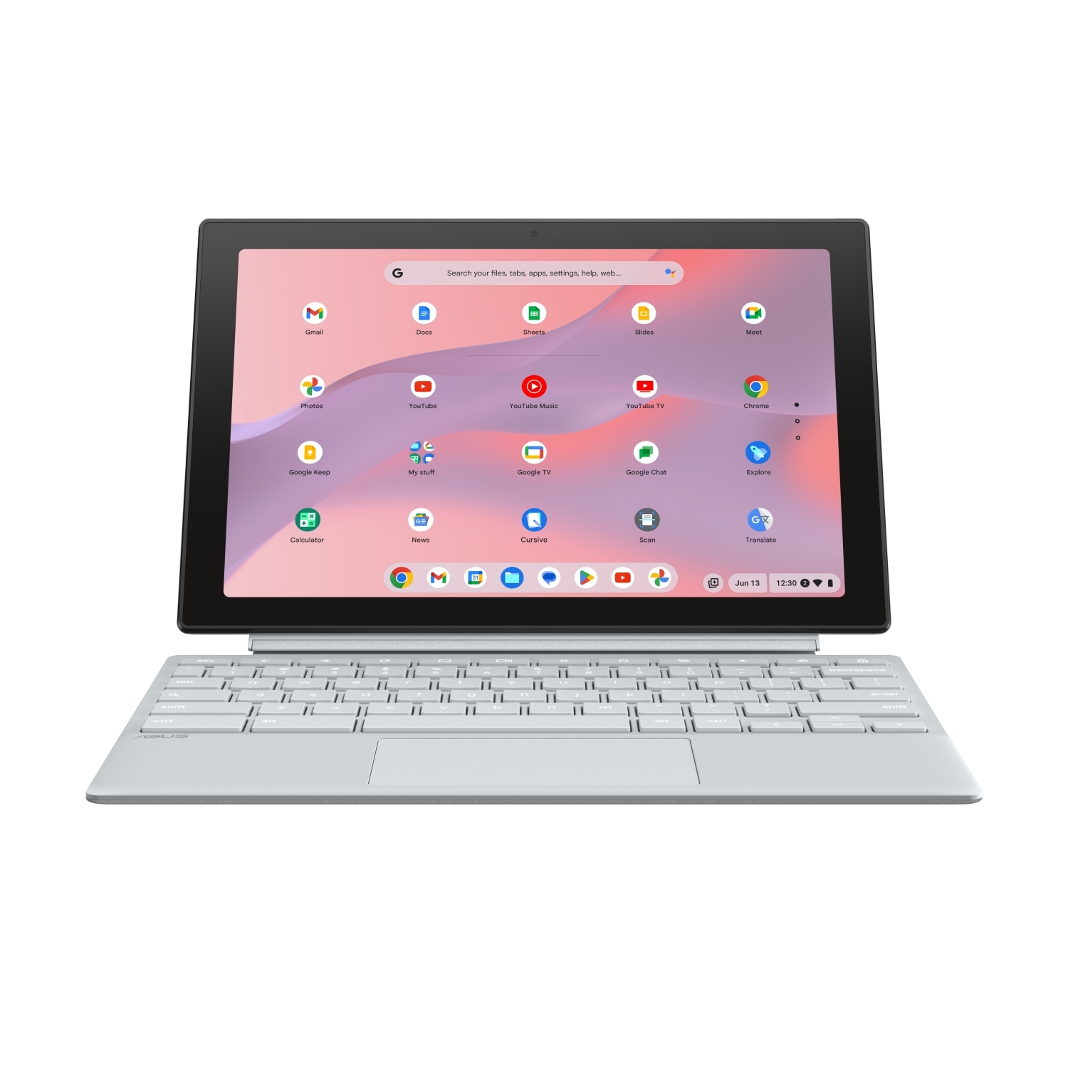 Obrázek ASUS Chromebook CM30/CM3001DM2A/MTK-520/10,5"/WUXGA/T/8GB/128GB eMMC/Mali-G52/Chrome/Silver/2R