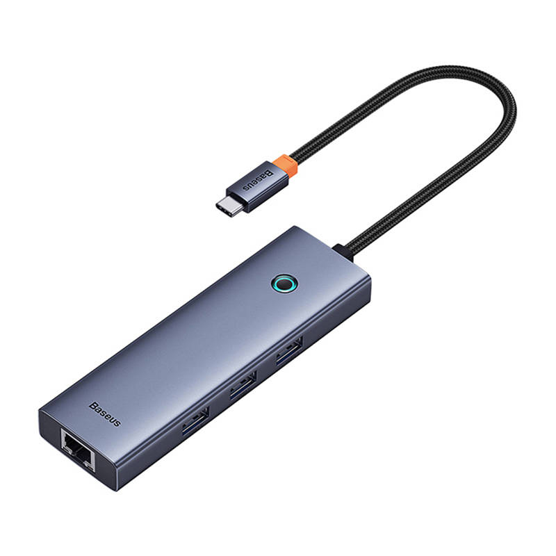 Obrázek Baseus hub Ultra Joy USB 6v1 (USB-C/1xHDMI4K30Hz/3xUSB 3.0/1xPD/RJ45) šedý