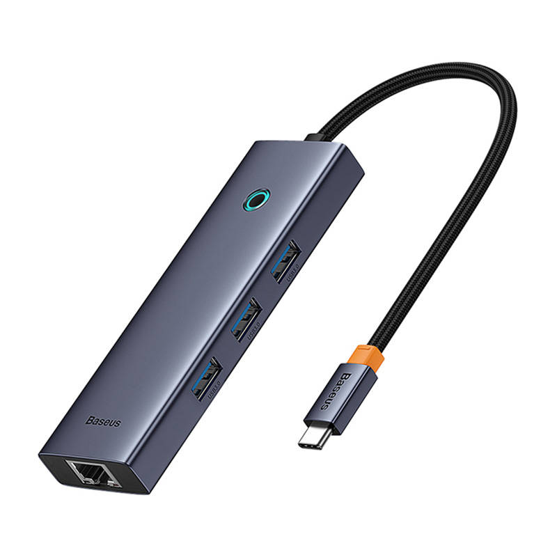 Obrázek Baseus hub Ultra Joy USB 6v1 (USB-C/1xHDMI4K30Hz/3xUSB 3.0/1xPD/RJ45) šedý