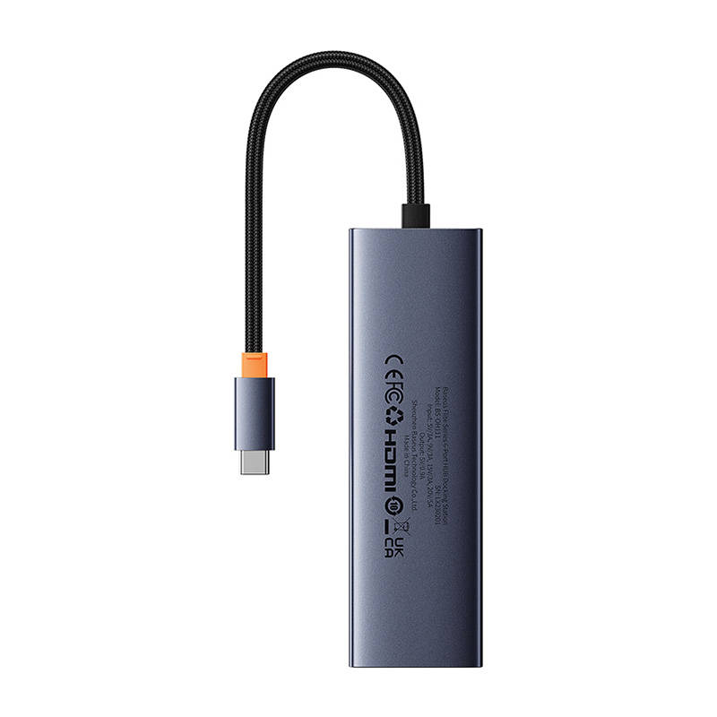 Obrázek Baseus hub Ultra Joy USB 6v1 (USB-C/1xHDMI4K30Hz/3xUSB 3.0/1xPD/RJ45) šedý