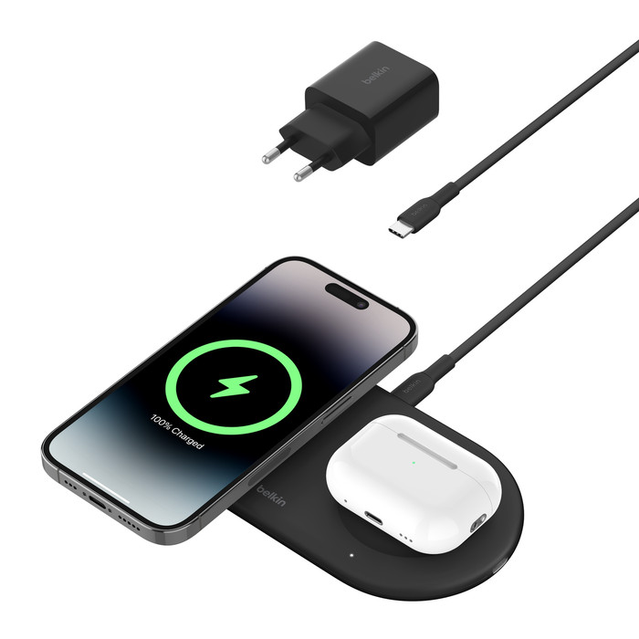 Obrázek Belkin 2v1 Qi2 15W Magnetic Charging Pad, black