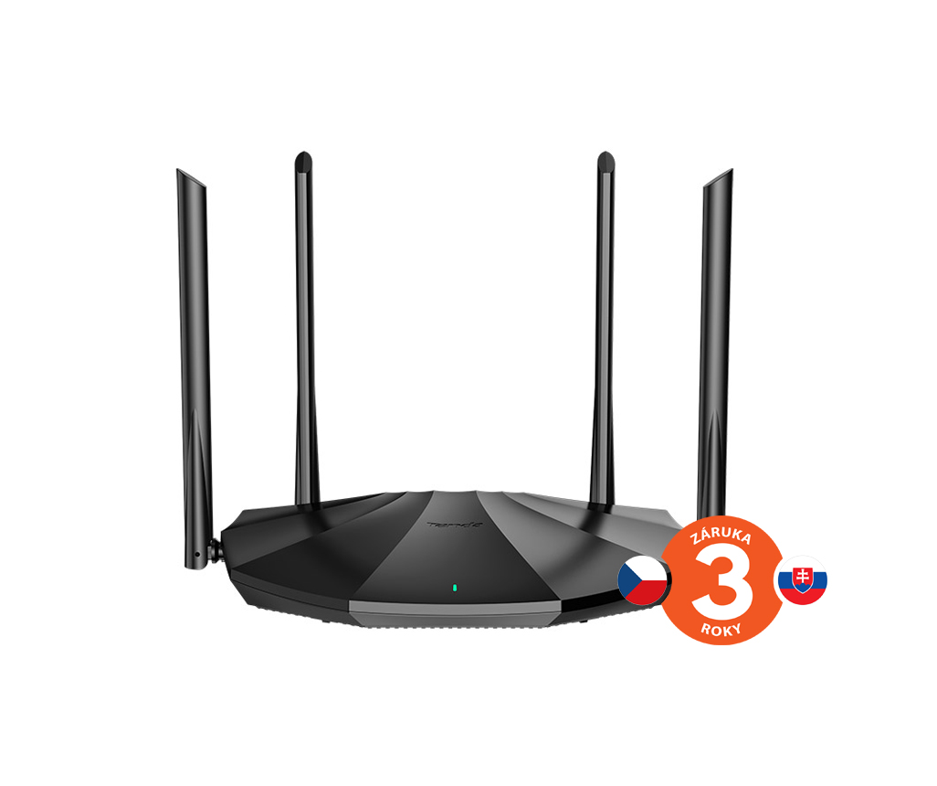 Obrázek Tenda TX2 AX1500 WiFi6 Router, 1x GWAN, 3x GLAN, IPv6, 4x 6dBi anténa, WPA3, CZ App