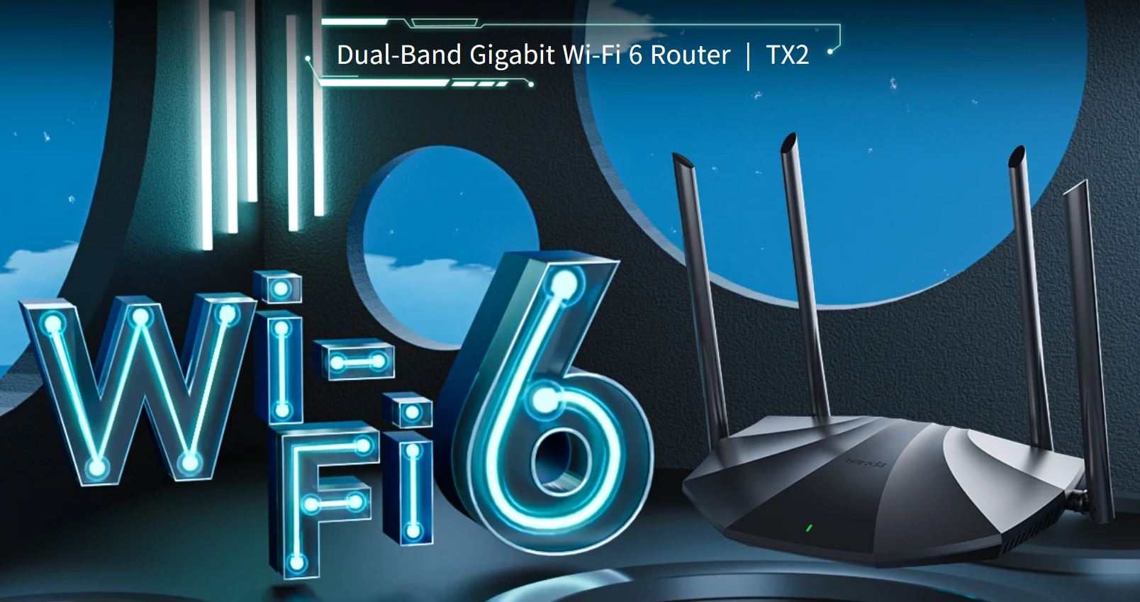 Obrázek Tenda TX2 AX1500 WiFi6 Router, 1x GWAN, 3x GLAN, IPv6, 4x 6dBi anténa, WPA3, CZ App