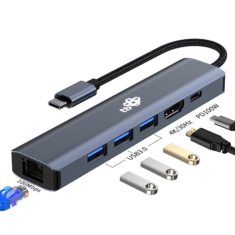 Obrázek TB Touch USB C 6v1 - HDMI, USBx3, PD, RJ-45