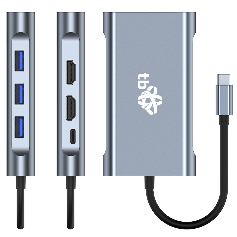 Obrázek TB Touch USB C 8v1 - HDMI 2x, USB, VGA, RJ45, PD