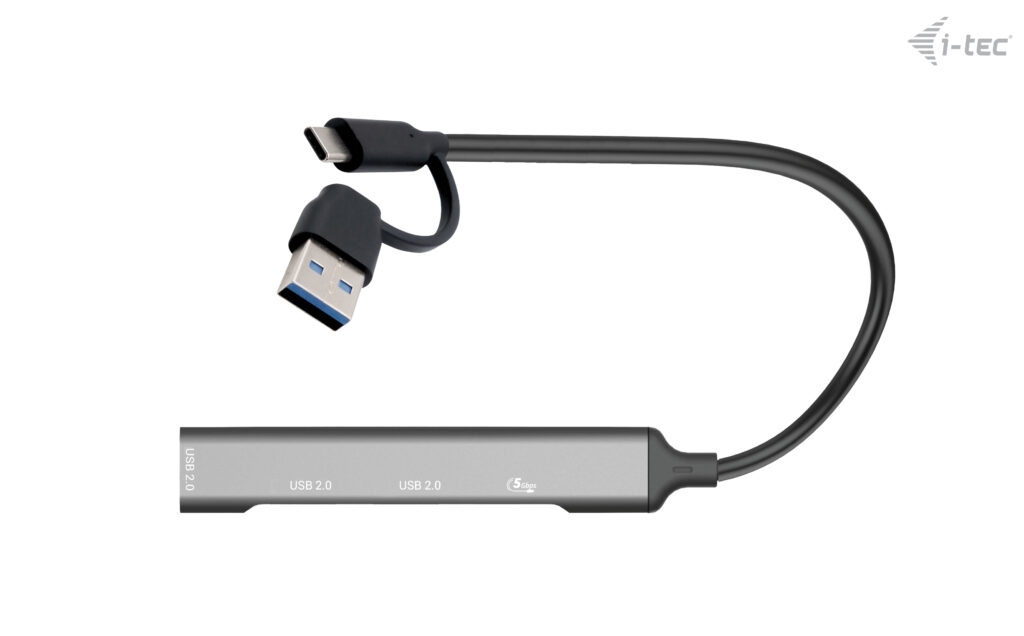 Obrázek i-tec USB-A/USB-C Metal HUB 1x USB-C 3.1 + 3x USB 2.0