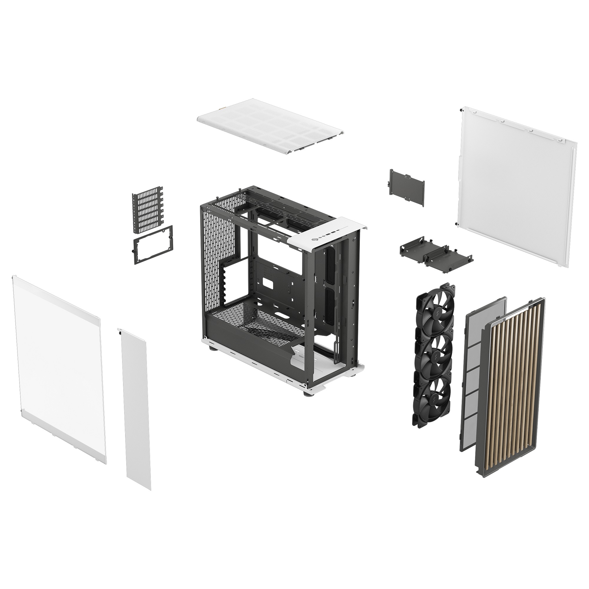 Obrázek Fractal North XL/Midi Tower/Transpar./Bílá