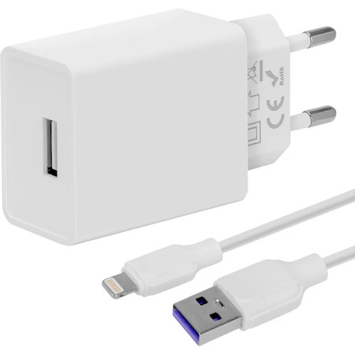 Obrázek OBAL:ME Cestovní Nabíječka USB-A 10W + USB-A/Lightning Kabel 1m White