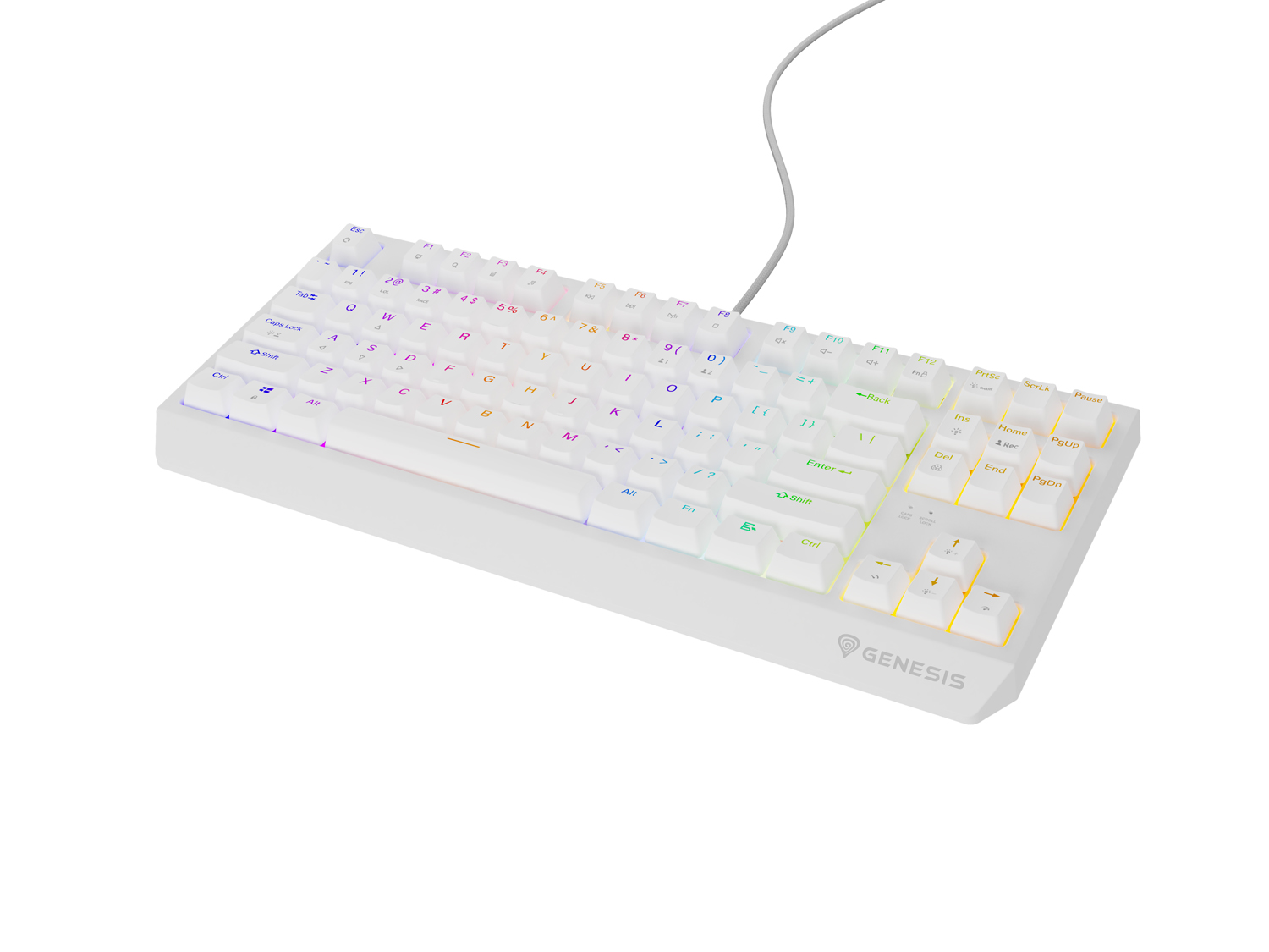 Obrázek Genesis herní klávesnice THOR 230/TKL/RGB/Outemu Red/Drátová USB/US layout/Bílá