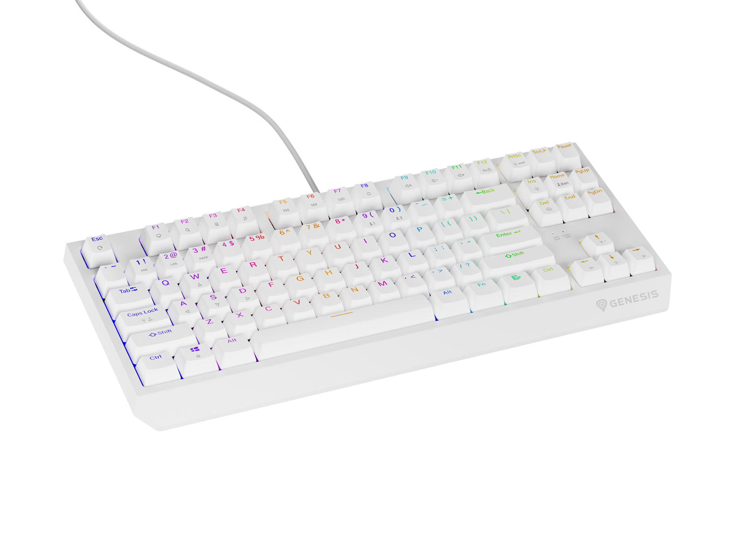 Obrázek Genesis herní klávesnice THOR 230/TKL/RGB/Outemu Red/Drátová USB/US layout/Bílá