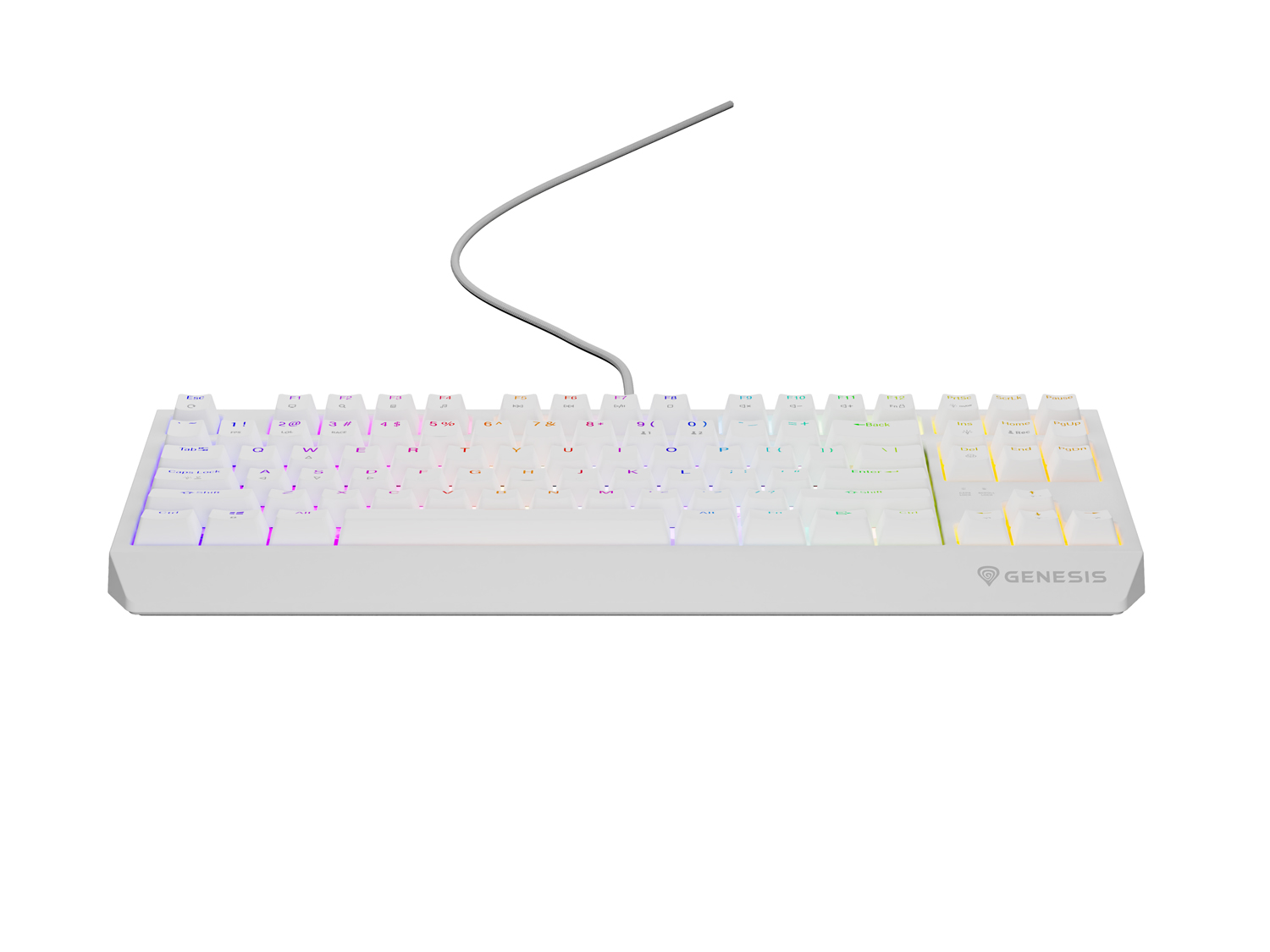 Obrázek Genesis herní klávesnice THOR 230/TKL/RGB/Outemu Red/Drátová USB/US layout/Bílá