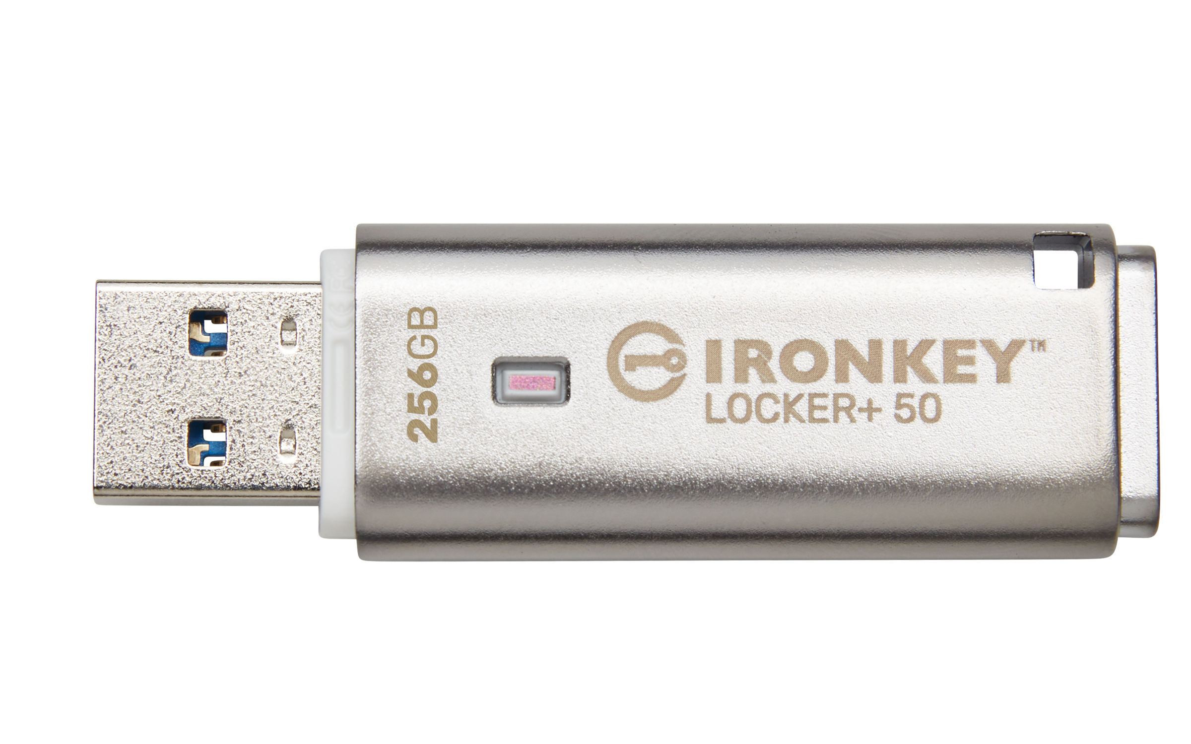 Obrázek Kingston IronKey Locker+ 50/256GB/USB 3.1/USB-A/Stříbrná