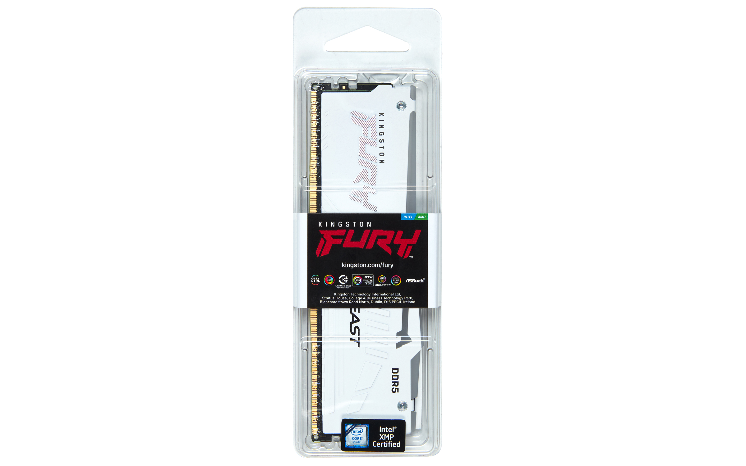 Obrázek Kingston FURY Beast/DDR5/16GB/6800MHz/CL34/1x16GB/RGB/White