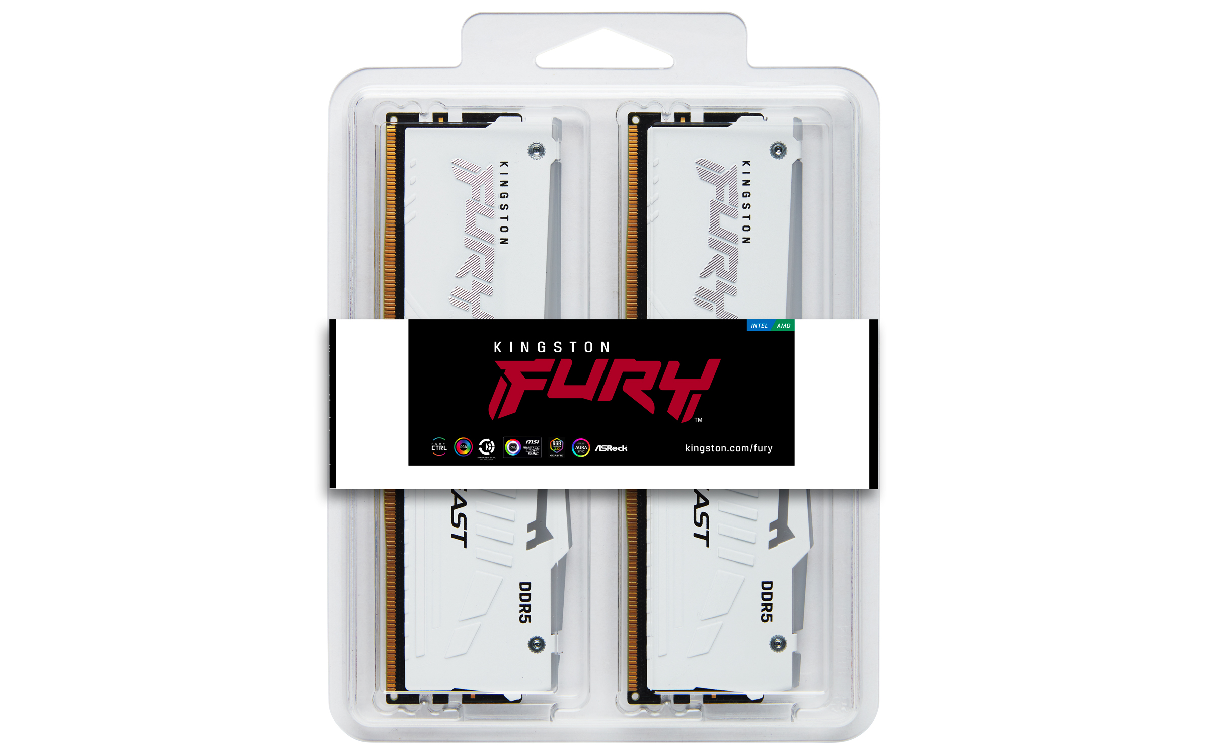 Obrázek Kingston FURY Beast/DDR5/32GB/6800MHz/CL34/2x16GB/RGB/White