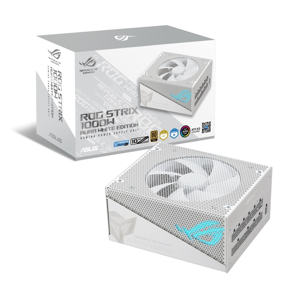 Obrázek ASUS ROG-STRIX-1000G-AURA WHITE GAMING 1000W GOLD