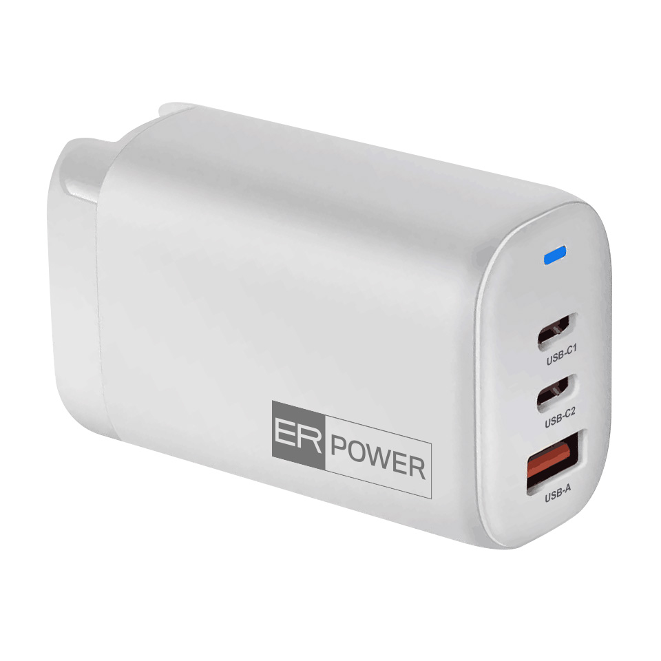 Obrázek ER PW 65W GaN síťový adaptér 2xUSB-C PD/USB-A bílý