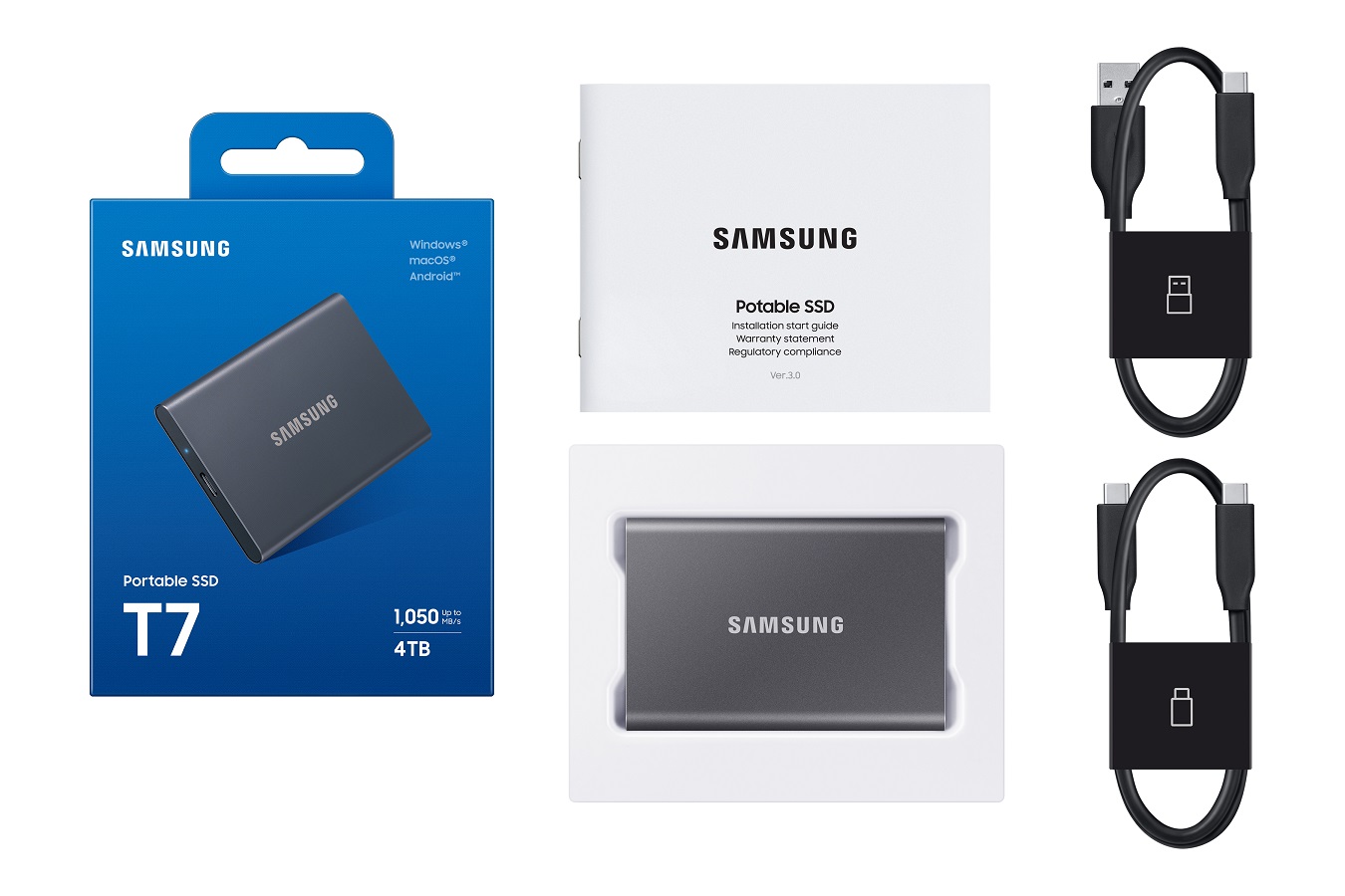 Obrázek Samsung T7/4TB/SSD/Externí/Šedá/5R