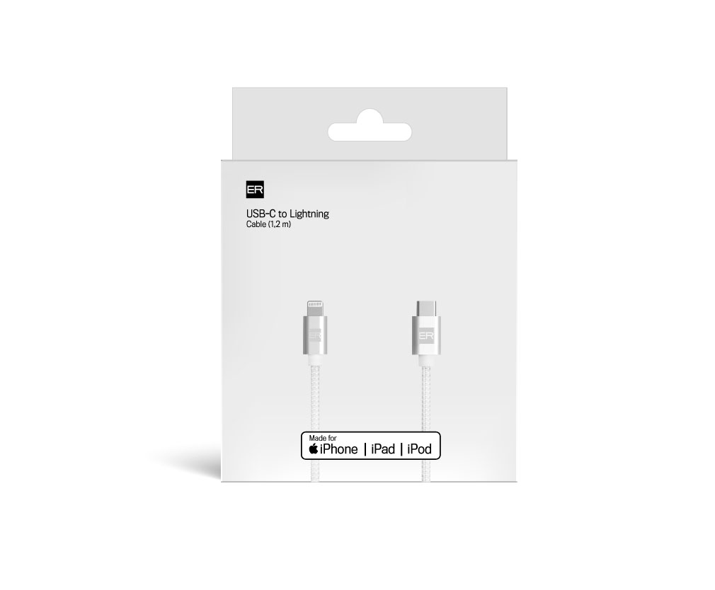 Obrázek ER POWER kabel USB-C/Lightning 120cm bílý