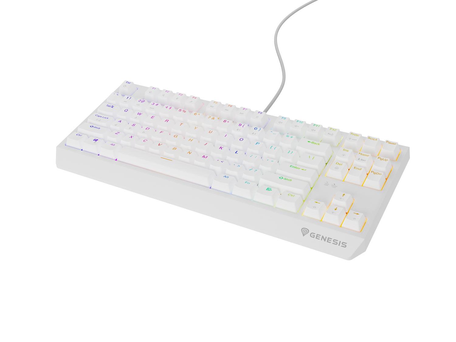 Obrázek Genesis herní klávesnice THOR 230/TKL/RGB/Outemu Brown/Drátová USB/US layout/Bílá