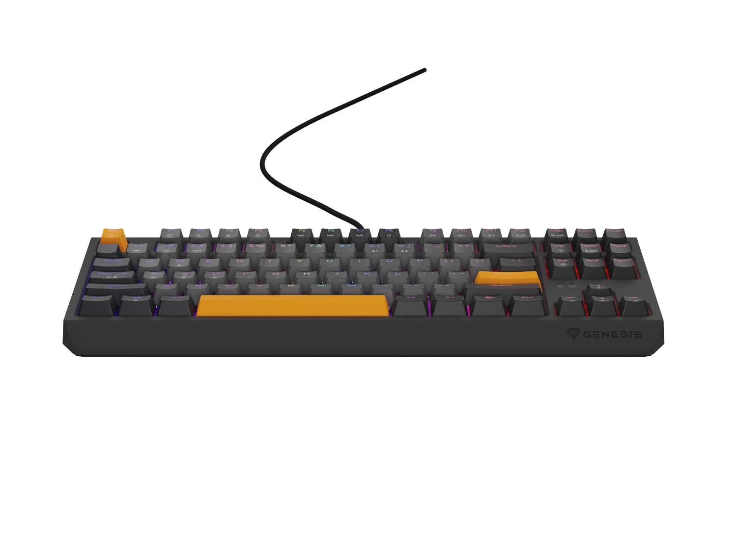 Obrázek Genesis herní klávesnice THOR 230/TKL/RGB/Outemu Red/Drátová USB/US layout/Anchor Negative Šedá