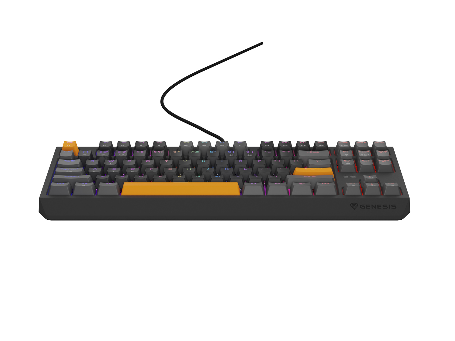 Obrázek Genesis herní klávesnice THOR 230/TKL/RGB/Outemu Red/Drátová USB/US layout/Anchor Positive Šedá