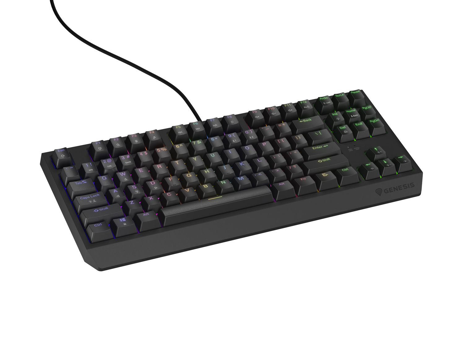 Obrázek Genesis herní klávesnice THOR 230/TKL/RGB/Outemu Brown/Drátová USB/US layout/Černá