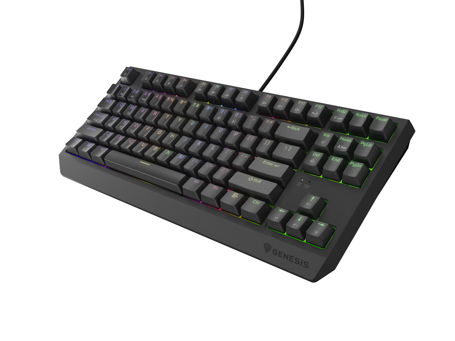 Obrázek Genesis herní klávesnice THOR 230/TKL/RGB/Outemu Brown/Drátová USB/US layout/Černá