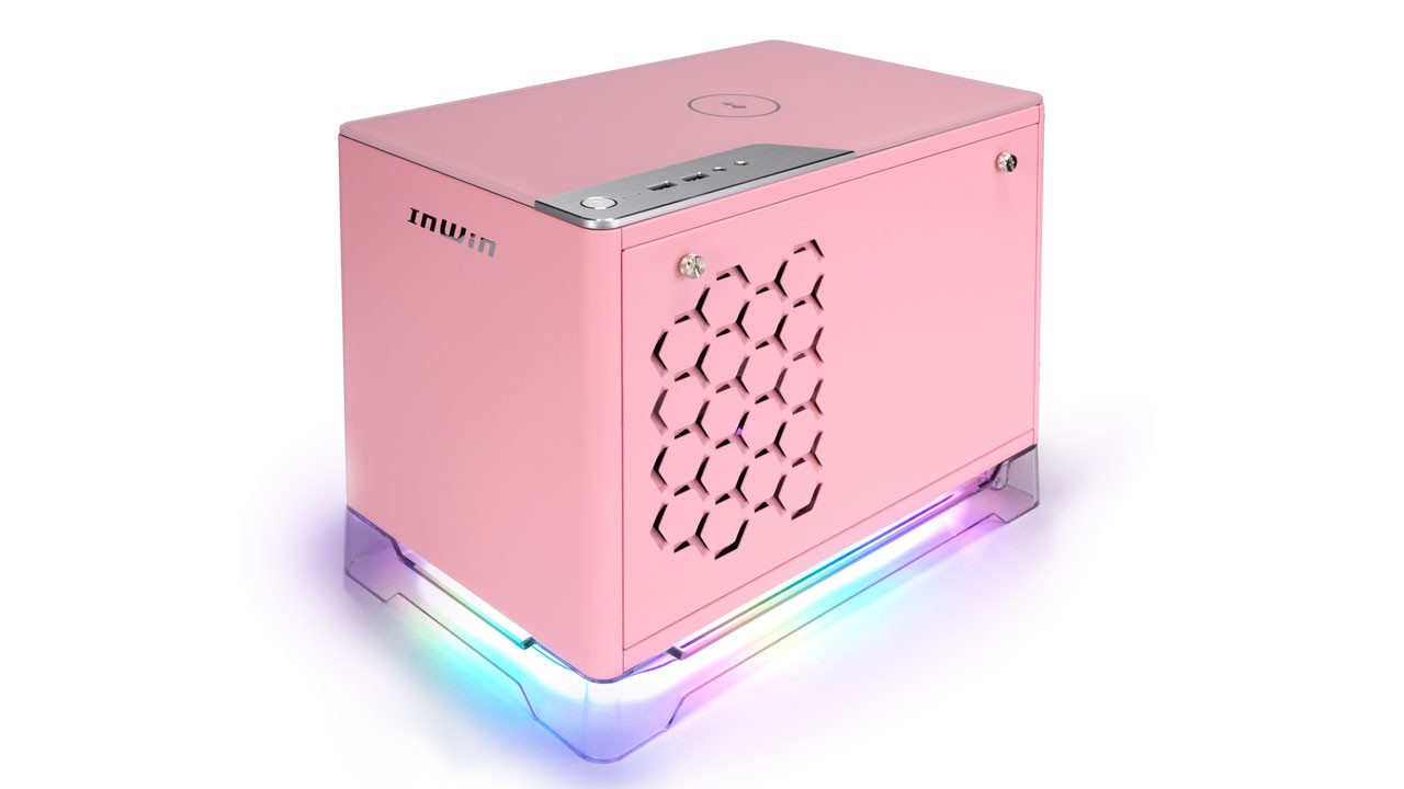 Obrázek In Win A1 Plus/Mini ITX/Transpar./Růžová/650W/80PLUS Gold