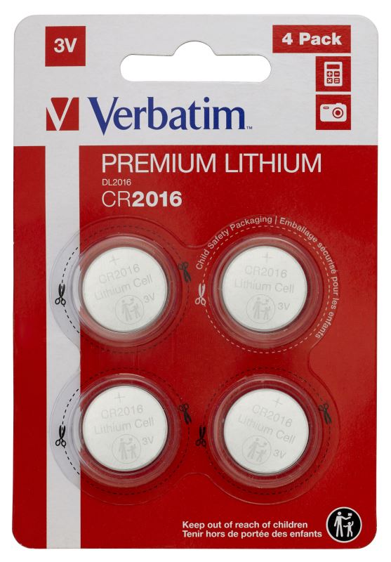 Lithiové CR2016 3V baterie PREMIUM 4ks/pack
