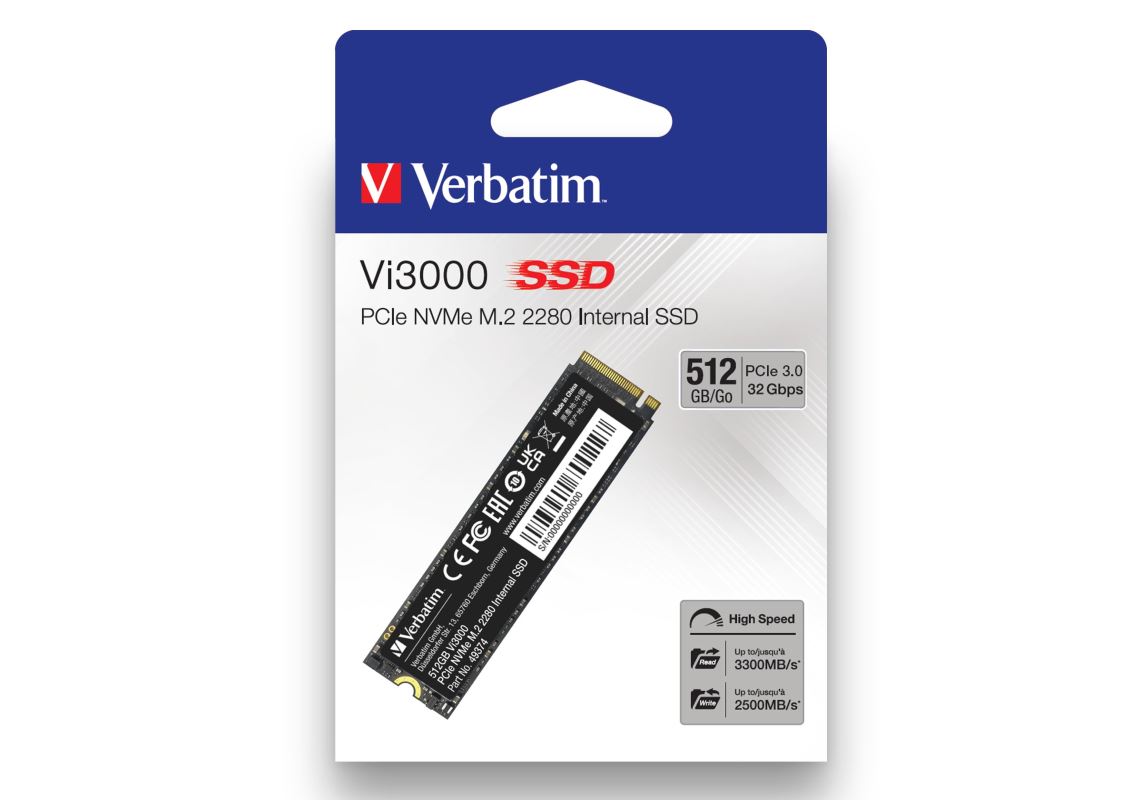 Verbatim SSD 512GB Vi3000 Internal PCIe NVMe M.2