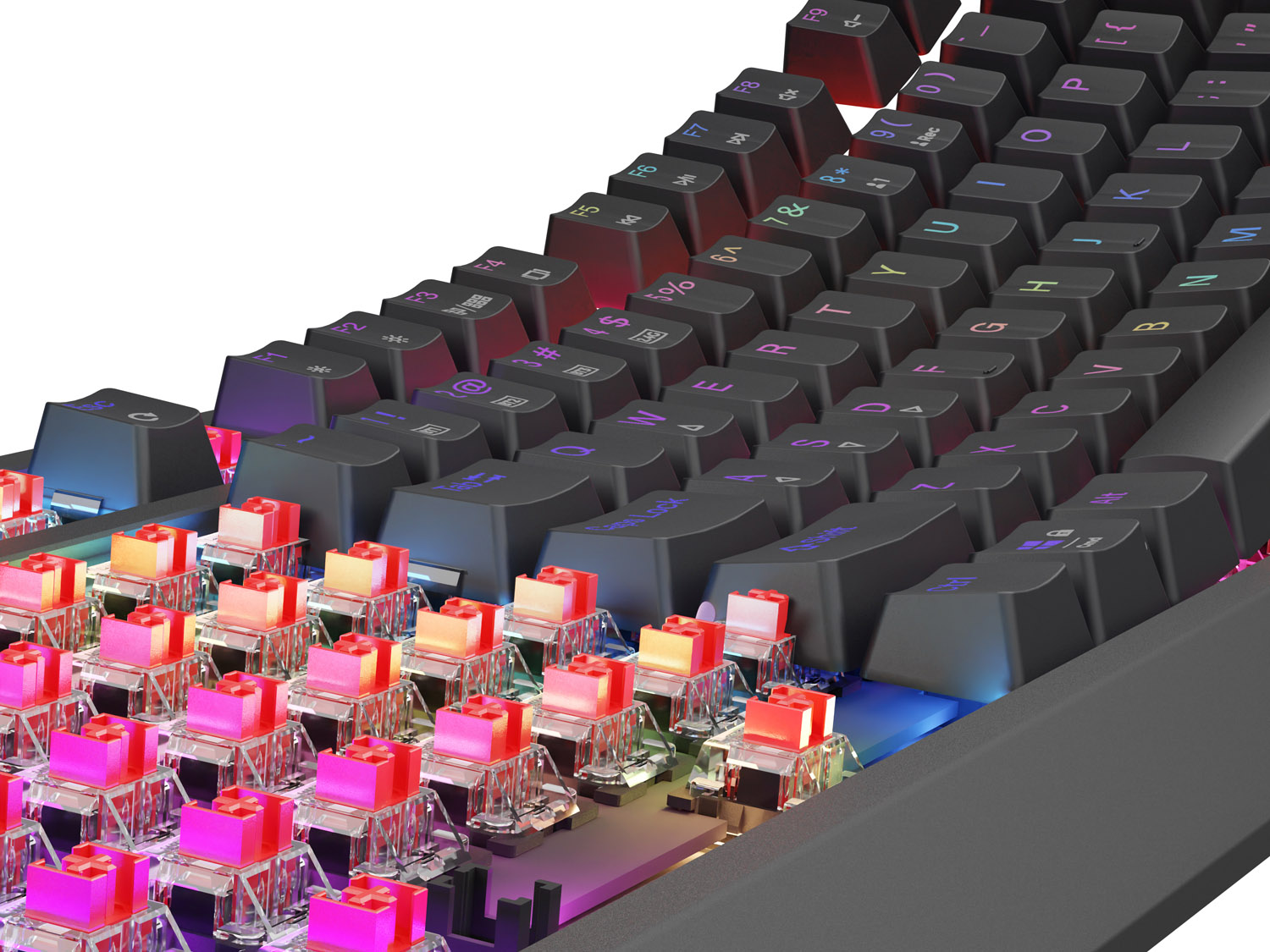 Obrázek GENESIS herní klávesnice THOR 230/TKL/RGB/Outemu Red/Bezdrátová USB + Bluetooth/US layout/Černá