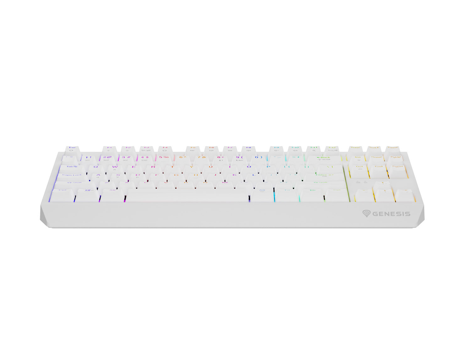 Obrázek GENESIS herní klávesnice THOR 230/TKL/RGB/Outemu Red/Bezdrátová USB + Bluetooth/US layout/Bílá