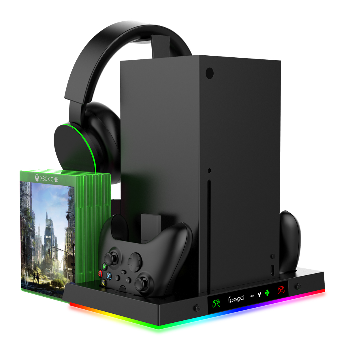 Obrázek iPega XBX023S Multifunkční Nabíjecí RGB Stojan s Chlazením pro Xbox Series X