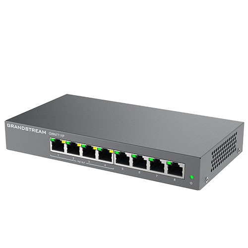 Obrázek Grandstream GWN7711P Layer 2 Lite managed switch, 8 portů, 4x PoE/PoE+