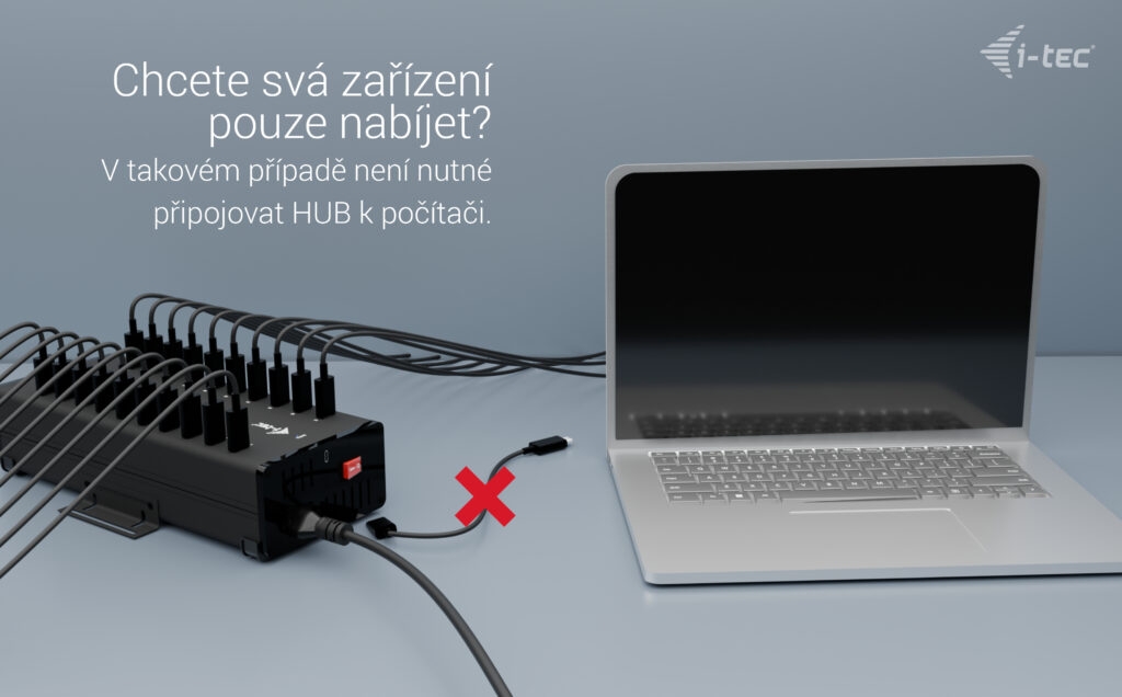 Obrázek i-tec USB-C/USB-A Metal Charging + Data HUB, 15W/port, 20x USB-C, 360W