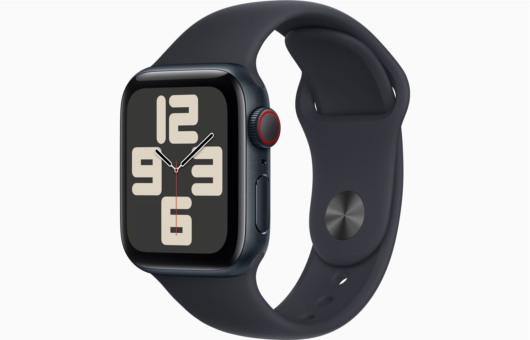 Obrázek Apple Watch SE Cell (2023) 44mm Midnight (POUŽITÝ) /A+ - s neoriginálním sportovním modrým řemínkem 