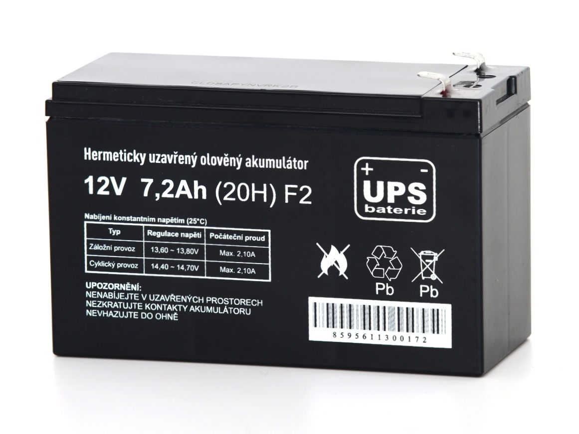 UPS baterie 12V 7,2Ah F2