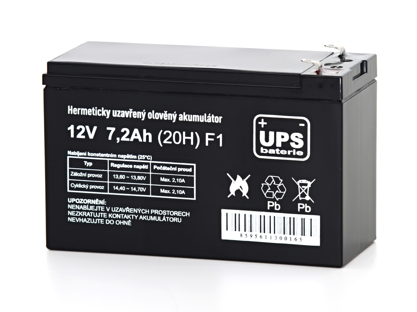 Obrázek UPS baterie 12V 7,2Ah F1