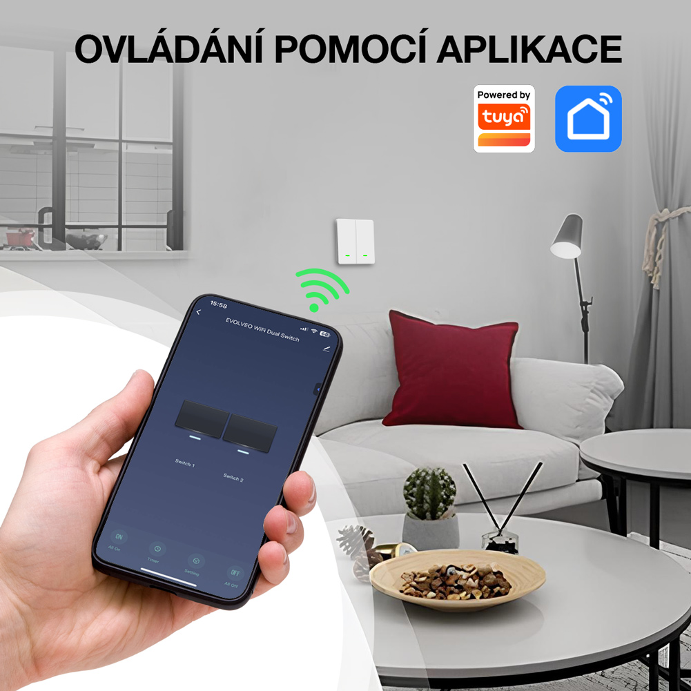 Obrázek EVOLVEO WiFi Single Switch, chytrý vypínač