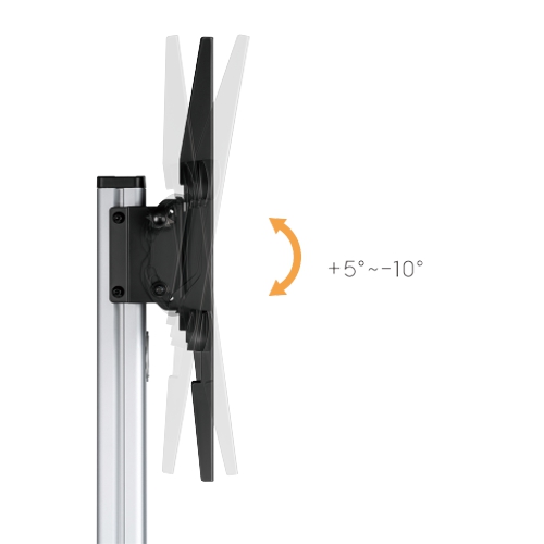 Obrázek ALU pojízdný stojan Brateck FS44-46TW pro TV 37"-86" 50kg police