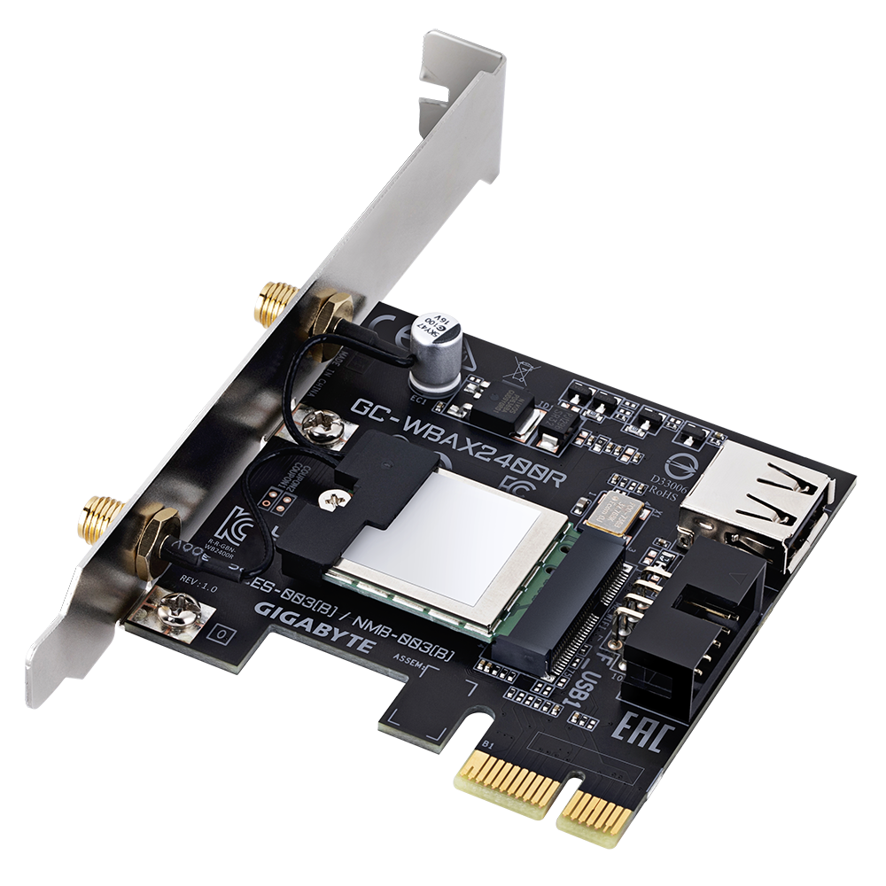 Obrázek GIGABYTE PCI-E Wifi+BT 2400MBps Wi-Fi 6E BT 5.3