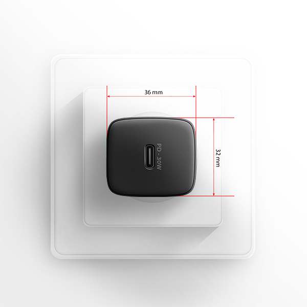 Obrázek AXAGON ACU-PD30, Sil nabíječka do sítě 30W, 1x port USB-C, PD3.0/PPS/QC4+/SFC/AFC/Apple, černá