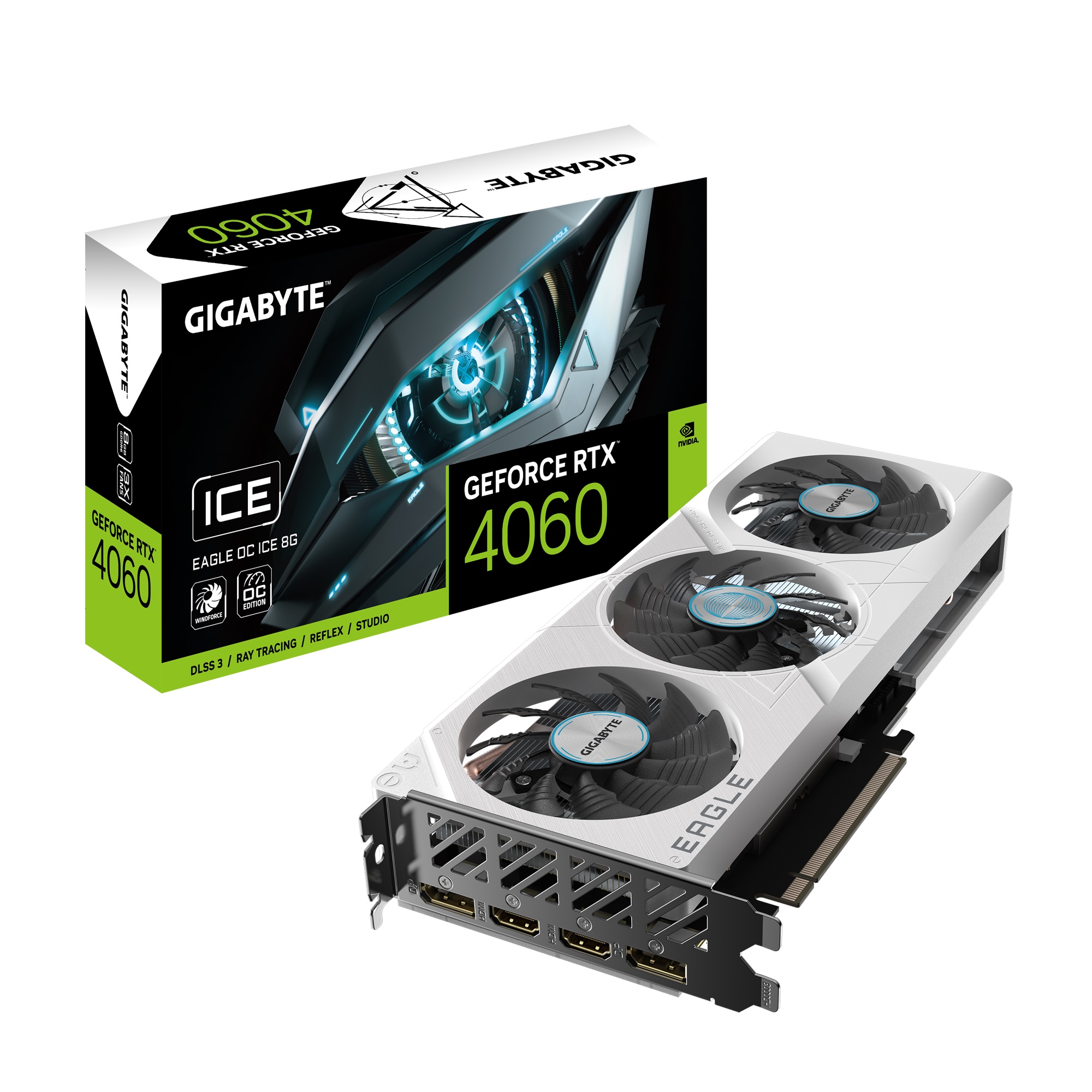 Obrázek GIGABYTE GeForce RTX 4060 EAGLE ICE/OC/8GB/GDDR6