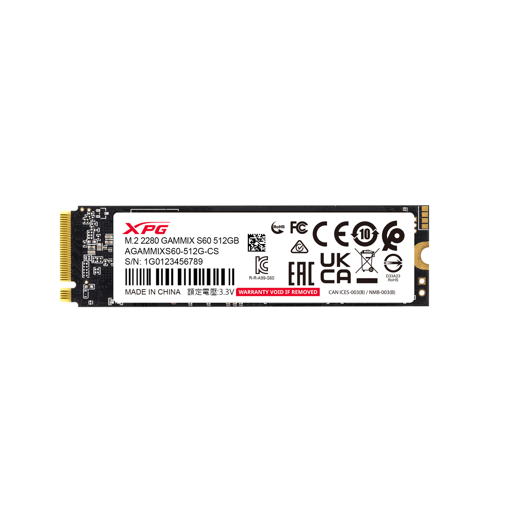 Obrázek ADATA XPG GAMMIX S60/512GB/SSD/M.2 NVMe/Stříbrná/Heatsink/5R